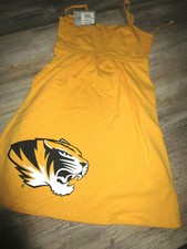 NWT UNIV MISSOURI MIZZOU TIGERS WOMENS SPAGHETTI STRAP SUN DRESS YELLOW SMALL