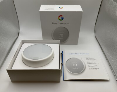Google Nest Smart Thermostat Snow GA01334-US G4CVZ 3rd Generation Backplate NEW