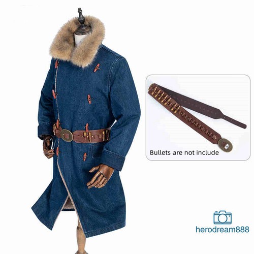 Arthur Morgan Cowboy blau Trenchcoat Jacke Herren Oberbekleidung Outfit Cosplay Kostüm - Bild 12 von 13