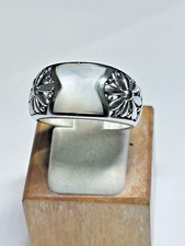 Sterling Silver Abalone Inlay Band Ring 6.2g Size 7.75