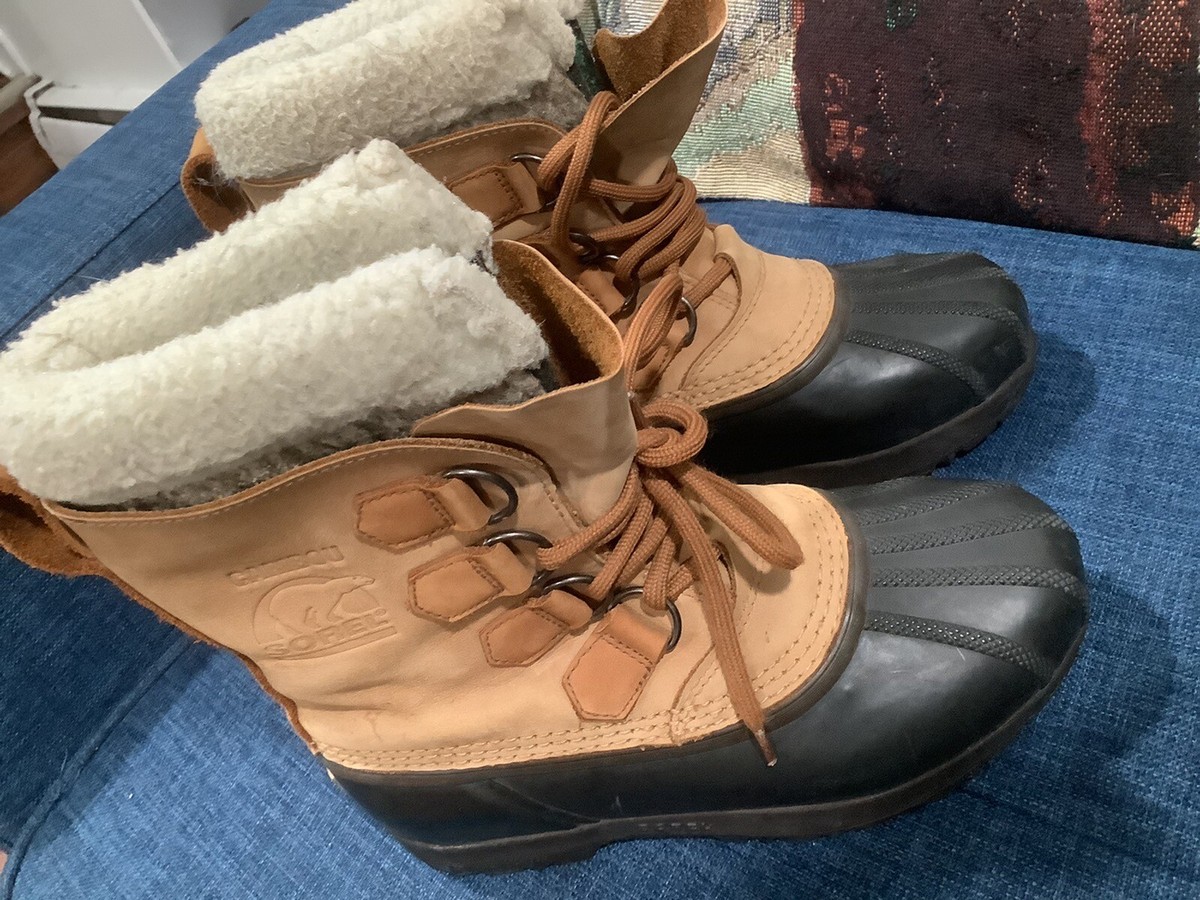 SOREL Women's 6 Caribou II NL1000-220 Brown Leather Rubber Snow