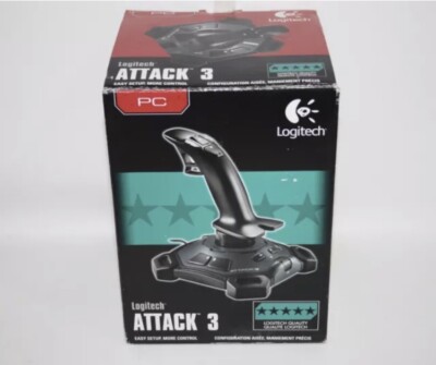Logitech ATTACK 3 Video Game Flight Joystick Controller USB Wired For PC F/S!