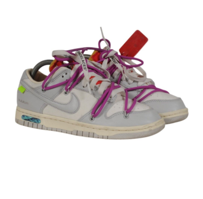 Nike Off White Dunk Low Lot 45 Size US 6.5 Grey Magenta  display picture 1