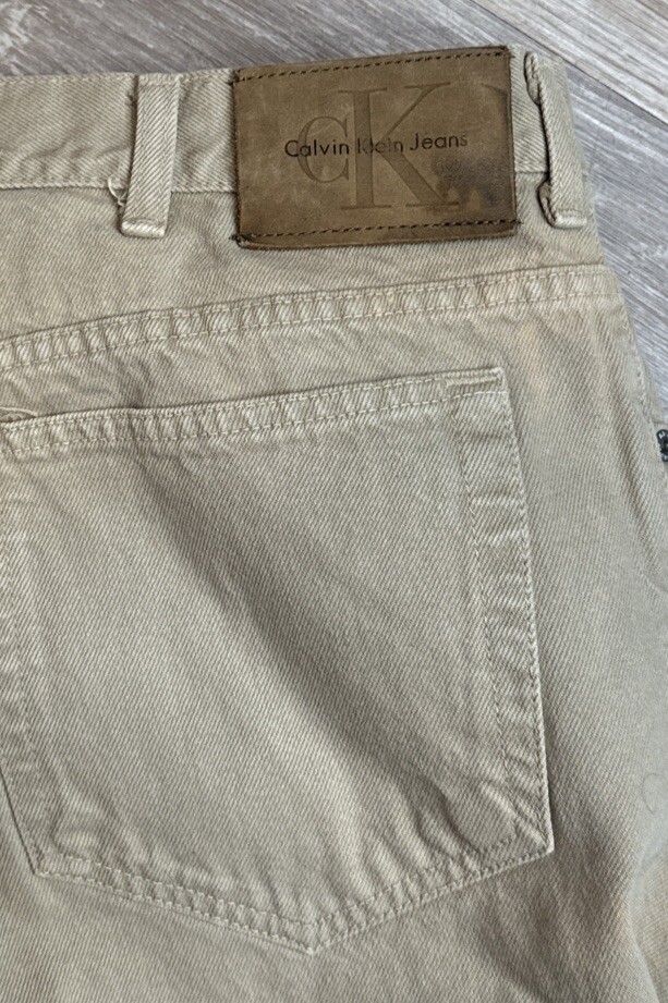 Calvin Klein Jeans Mens 38X 32 Tan Khaki 100% Cotton thumbnail 8