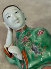 Antique Chinese Famille Rose wall hanging of a reclining Lady — photo 5