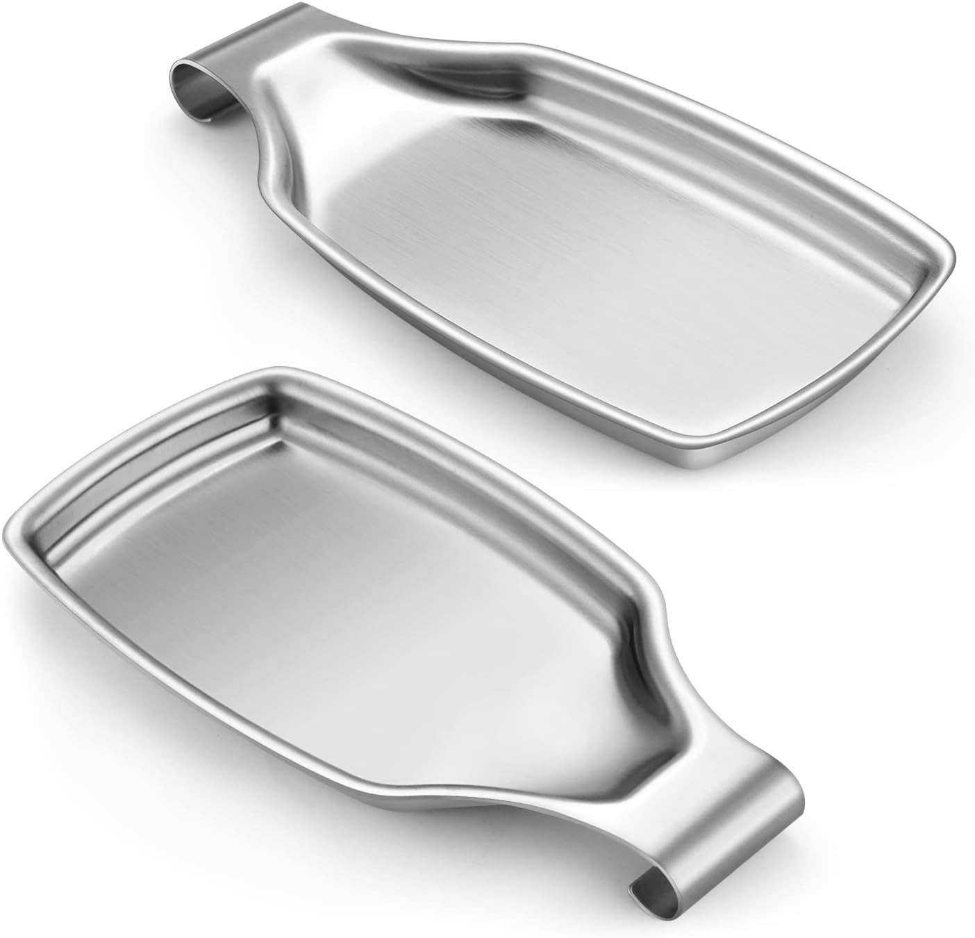 2 Pack Stainless Steel Spoon Rest – Large Utensil Holder for Stove or Counter