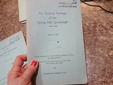 BEDROCK GEOLOlogy Spring Hill QUADRANGLE & Map - Connecticut 1971