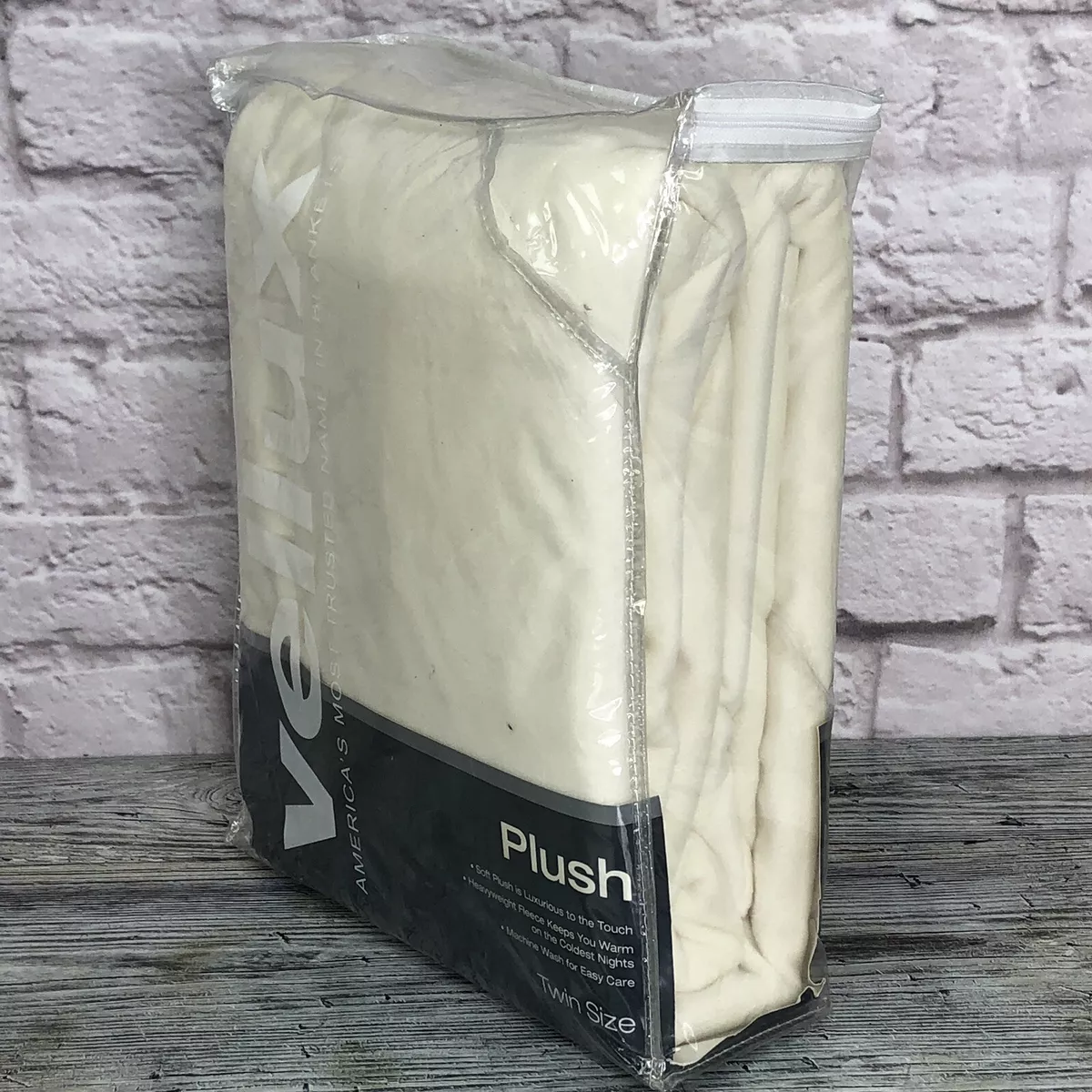 Vellux West Point Plush Blanket Twin Sz 60 x 90 Ivory Original Vintage NEW