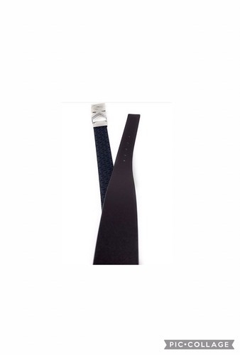 Michael Kors Womens MK Silver Plaque Reversible Belt Black/Brown Size M (NWT) - Picture 3 of 9