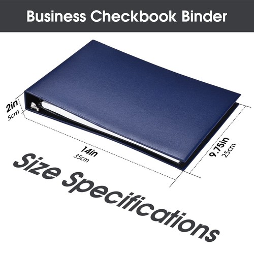 7 Ring Check Binder, 3-On-A-Page Business Checkbook Holder, 500 Checks Dark Blue - Picture 7 of 7