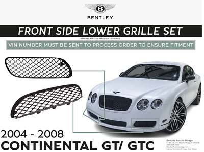 2004-2008 Bentley Continental Gt & Gtc Front Sides Right/Left Bumper Grill (SET)