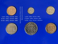 #43# Netherlands 2000 Mint Set 6 Coins, 5+10+25 Cent 1+2+5 Gulden Coincard UNC