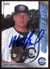 2002 Columbus Clippers MATT BEECH Signed Card autograph AUTO YANKEES PHILLIES