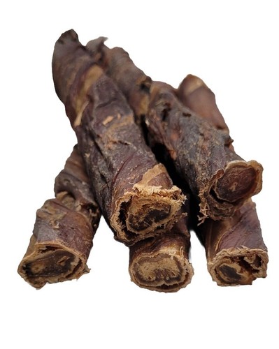 Pizzle Stick 6" Wrapped In Biltong Natural Dog Chew Treat Bully Stick - Picture 3 of 5