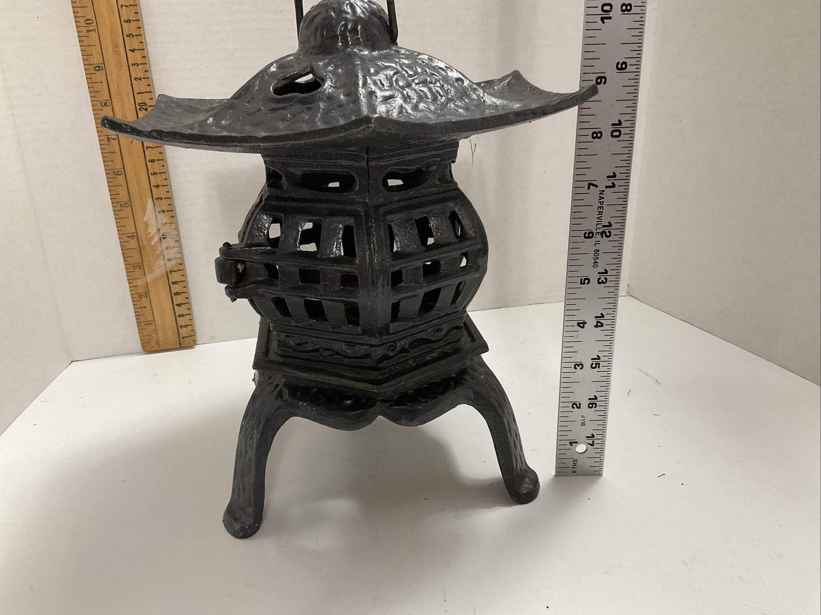 Estate Sale Black Cast Iron Pagoda Japanese Candle Lantern eBay