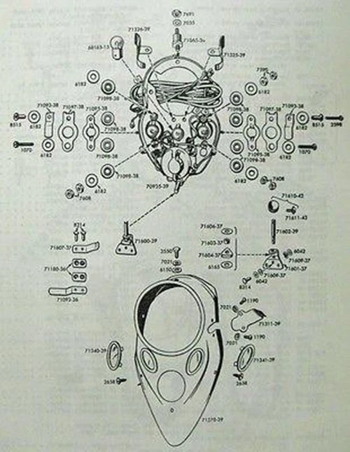 7715-6 1936-1946 KIT DE MONTAJE DE PLACA DE TABLERO CABEZA PLANA DE NUDILLO Foto 2 de 2
