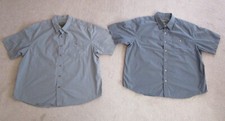 2 Eddie Bauer Green Blue Plaid Button Up Classic Fit Short Sleeve Shirts 2XL