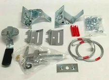 Double Garage Door Locking Kit T-Handle Chrome Snap Latch Ext & Int Locks w Keys
