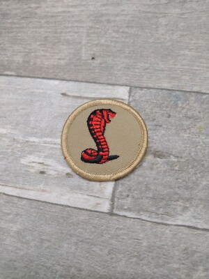 Vtg Red Cobra Patrol Boy Scouts of America Tan Patch B.S.A. Snake Viper King USA