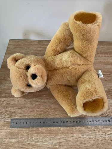 Vintage JAKAS Toys Honey Brown Sitting Teddy Bear Plush Soft 28cm Australia - Picture 7 of 7