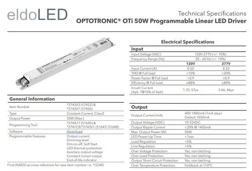 eldoLED *2743X3 OPTOTRONIC Programmable Linear 50 Watts Constant Current LED - Picture 12 of 15