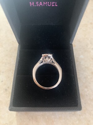 H Samuel Princessa 9ct white gold Diamond Cluster Ring UK