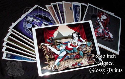 Blue Rose Fairy Gothic Flower Signed PRINT MAGDALENE Myka Jelina Art - Picture 4 of 5