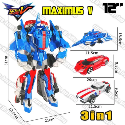 Tobot V Galaxy Detectives 3 in 1 Maximus V 12" Combined Robot Figure Boy Toy Car - Picture 6 of 8