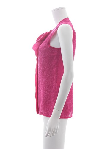 Lanvin Rose Silk-Jacquard Sleeveless Blouse / Pink - Picture 2 of 4