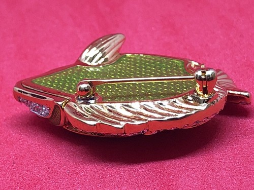 RARE SWAROVSKI ENAMELED & JEWELED TROPICAL FISH PIN / BROOCH - Picture 7 of 10