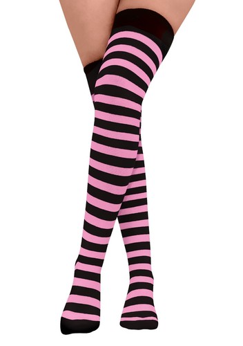 Girls Over The Knee Stripey Striped Socks Cosplay Fancy Dress Up Party UK 4-5.5 - Picture 83 of 106