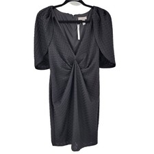 ASOS Women's 6 Cape Mini Dress Textured Knot Detail Stretch Lined Black Sexy NWT