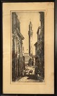 Sidney Tushingham “Torre del Mangia Street Scene" Drypoint Etching Signed/Framed — photo 2