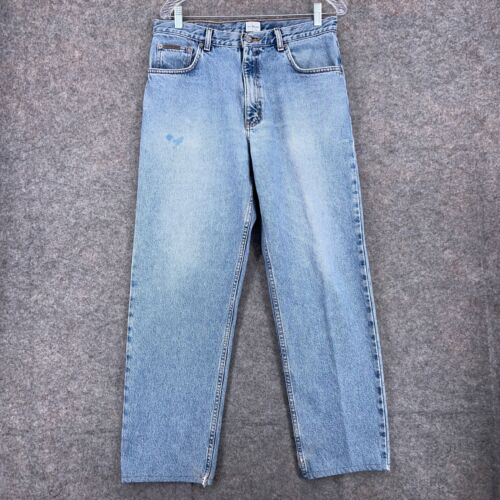 Calvin Klein Jeans Mens 32x28 (tag 32x32) Blue Regular Fit Straight Leg Denim - Picture 1 of 15