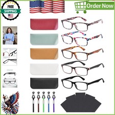 Unisex Blue Light Blocker Eyewear - 5 Pack with Cleaning Pouches Cloths