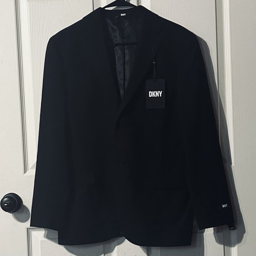 NEW Size 40S DKNY Duran Modern Fit Men’s Black Formal Business Blazer Jacket