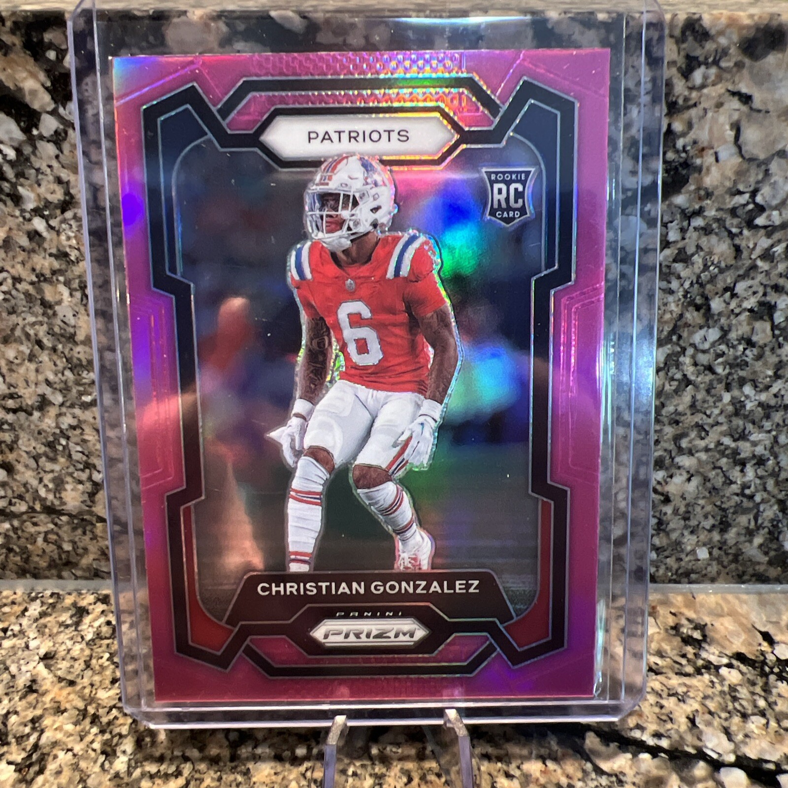 2023 Panini Prizm Football Christian Gonzalez RC Pink Prizm No. 369