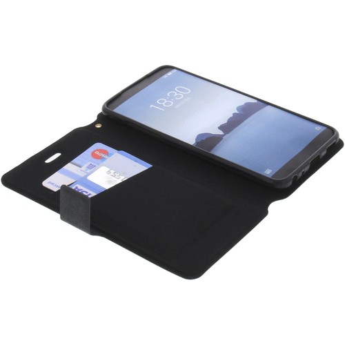 Custodia per Meizu 15 Book-Style Protettiva Cellulare a Libro Nero - Foto 3 di 5