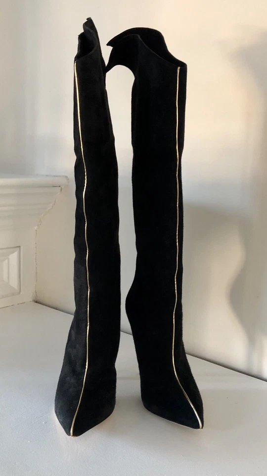 Paul Andrew черные замшевые сапоги до колена, 39,5/8,5-9 США - Изображение 2 из 4