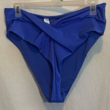 AA-169 Aerie NWOT PLUS SIZE XXL High Cut Cheeky Blue Summer Swim Bikini Bottoms