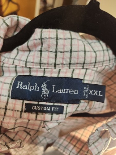Ralph Lauren Men's Shirt XXL White Plaid Long Sleeve Button - Picture 3 of 8