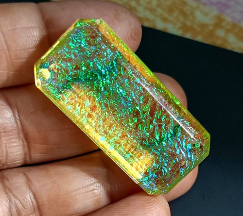 Multi- Color Monarch Opal Doublet 84.85 Ct Fancy Cut Flawless A++ Loose Gemstone - Picture 6 of 10