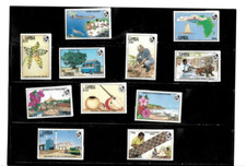 Gambia 1990 - Flowers Art - Set of 11 Definitive Stamps - Scott #989-1000 - MNH