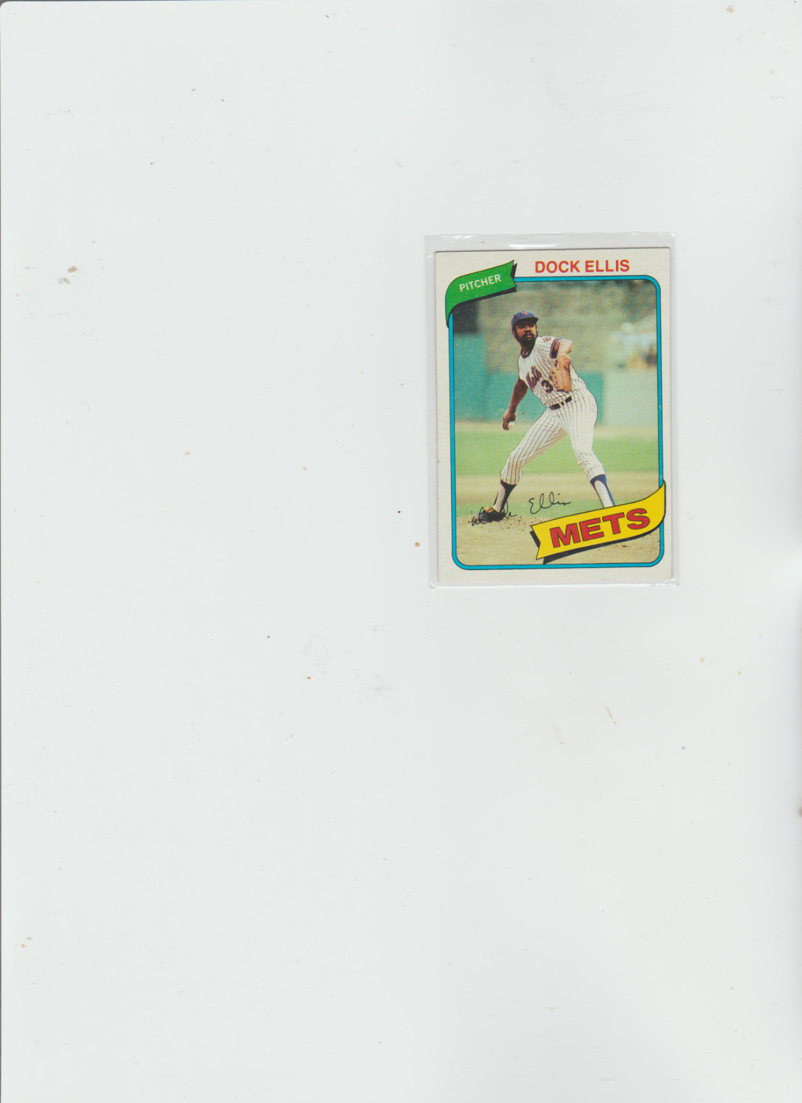 1980 topps #117 Dock Ellis METS