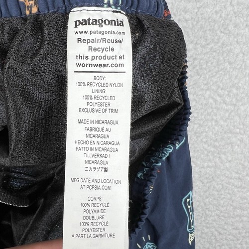 Patagonia Shorts Mens Large Blue Baggies Fishing All Over Print Lined 6" Inseam - Picture 14 of 18