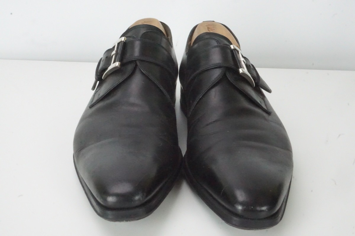 Magnanni Marco ll Mens 8M Leather Monk Strap Dress Shoes Black Made in Spain Magnanni Men main image 3