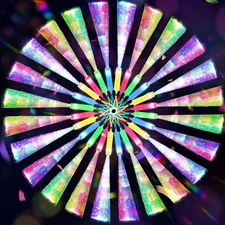 100 PCS Glow Fiber Wands Sticks,Led Light Wands,Glow in the Dark Party Supplies,