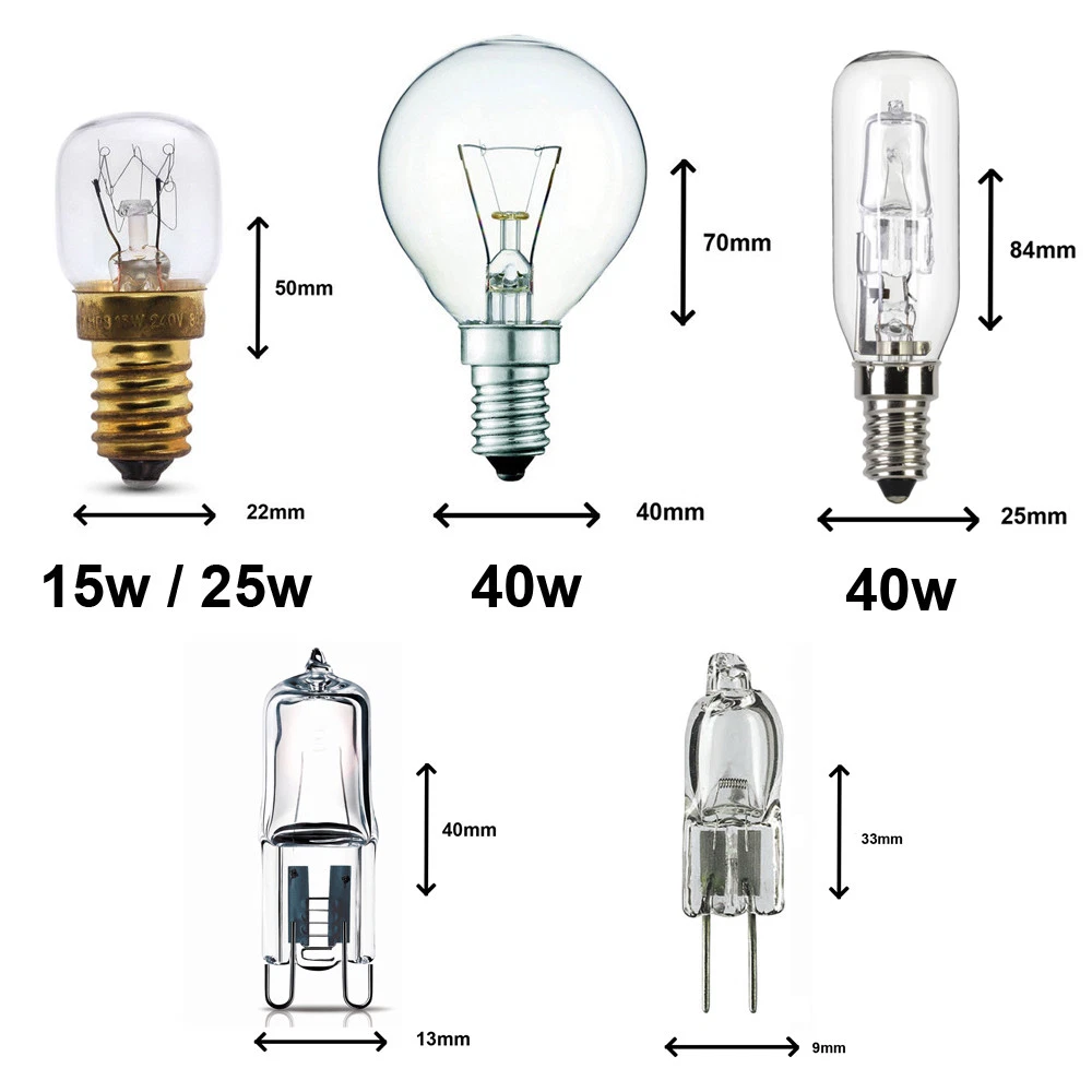 ATIN 2X Oven lamp up to 300 Degrees, Stove Light Bulb 25W, E14, SES, 230V,  EEK = E