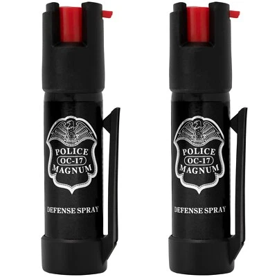 2 Police Magnum pepper spray .75oz bottom clip self defense security protection