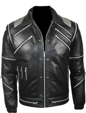 Michael Jackson Beat it "MJ Beat it" Vintage Style Biker Genuine Leather Jacket